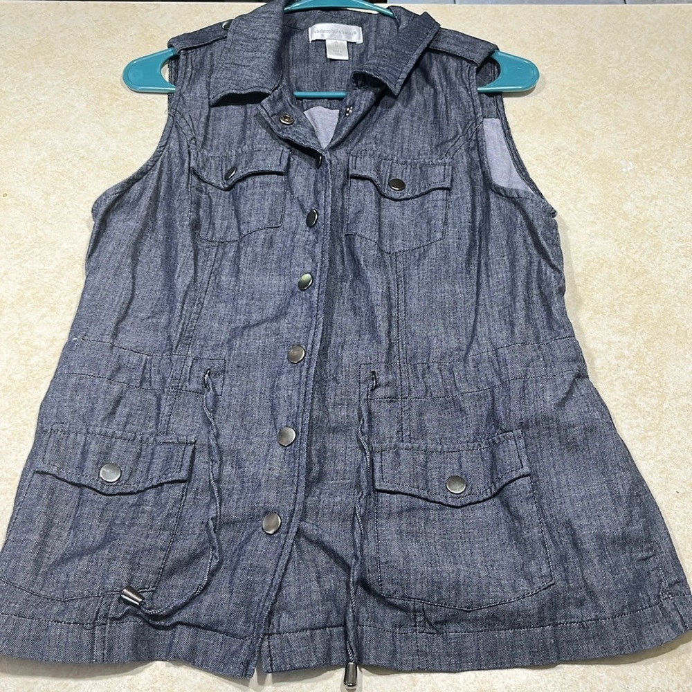 Christopher & Banks button-down sleeveless shirt. Barely worn. Like new.